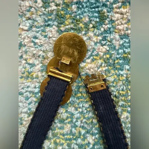 Vintage snake link gold plated metal ring belt, size small