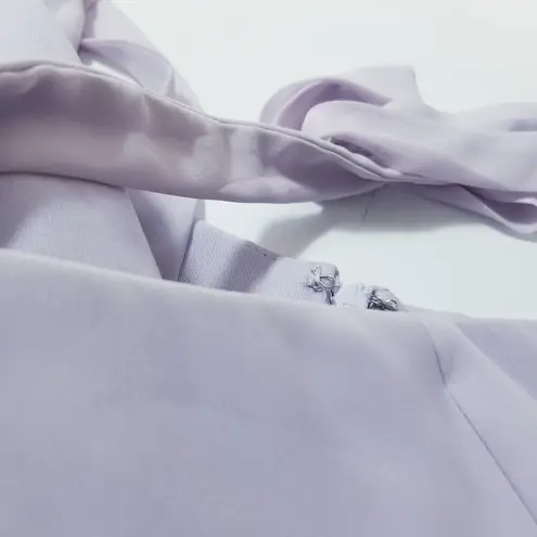 Dessy Collection Vivian Diamond Fit & Flare Long Gown Slit Bridesmaid Wedding Purple Size 10