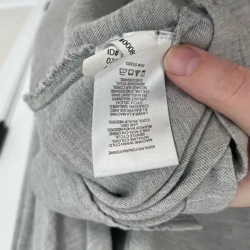 EXPRESS  The City Shirt Gray Button Down High Low Hem Women’s Size S