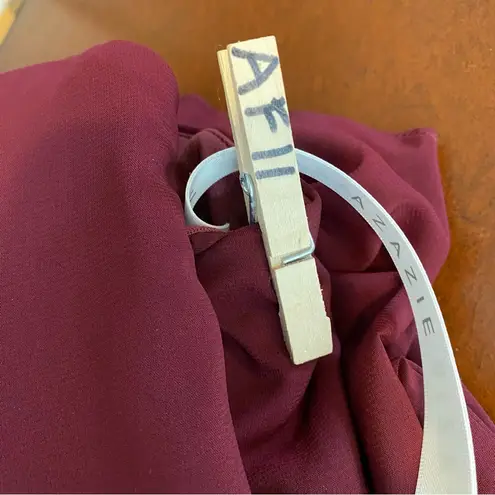 Azazie Galicia Burgundy Cabernet Mermaid Maxi Dress with Halter Neck sz A12 NWT