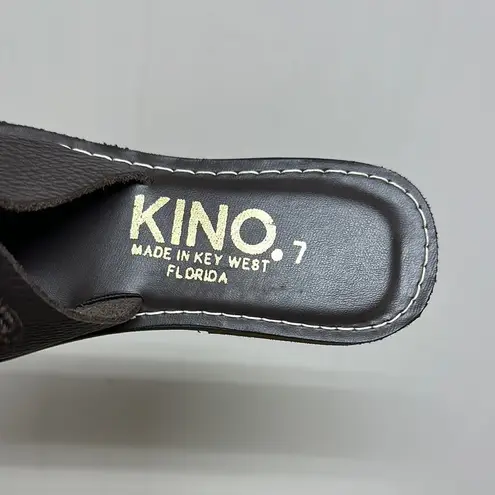 Kino Brown Sandals with Lace Detailing and Flat Sole Made in USA Size 7