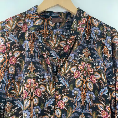 CROSBY. Button Down Shirt Medium Paisley Floral Fall Business Office Work Sheer