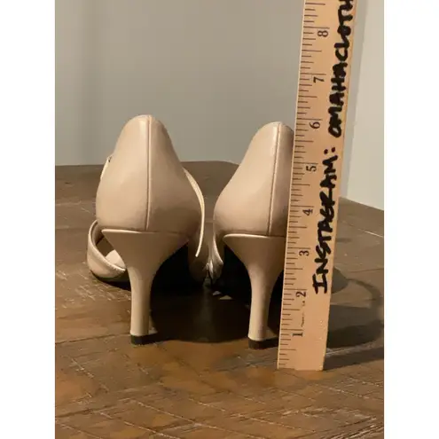 Life Stride Nude Beige Pointed Toe Scrappy Heels 11 Women's Formal Pumps Strap Tan