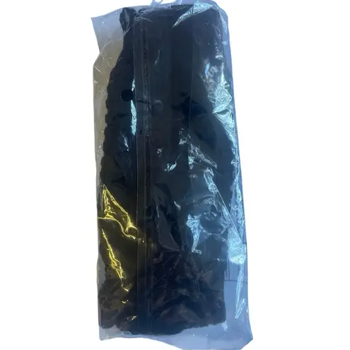 Women’s Cable Knit Fingerless Gloves Black One Size