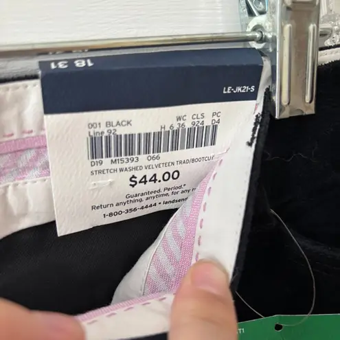 Velvet Stretch Washed Velveteen Trad Bootcut Pants 18 Holiday Party Lands End Black