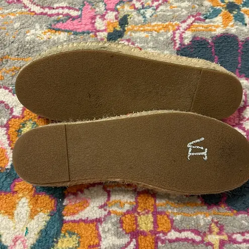 Johnny Was Floral Embroidered Andra Platform Espadrille Slide On Flat Size 8