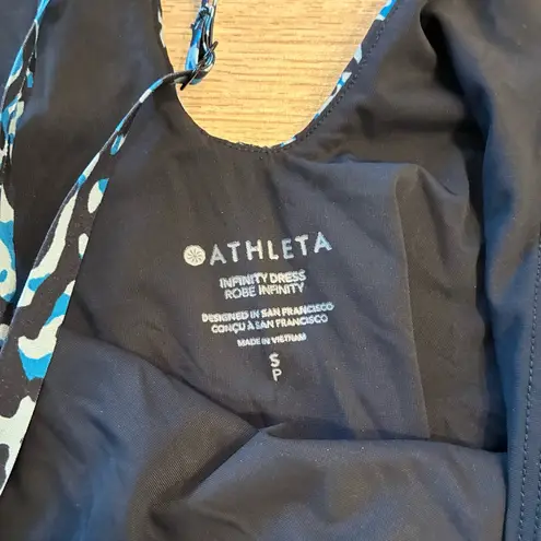 Athleta  Infinity Dress Leopard Blue Pickleball Gold Athletic Dress Size S
