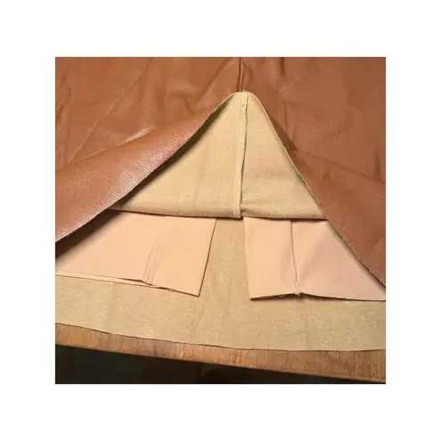 Commando NWT Faux Leather Mini Skort Womens Size S Tan Lined Vertical Seam Chic