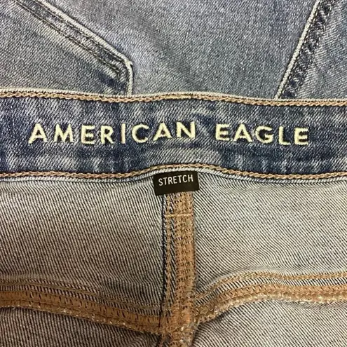 American Eagle  Blue Denim Medium Wash High Rise Straight Leg Jeans Size 18