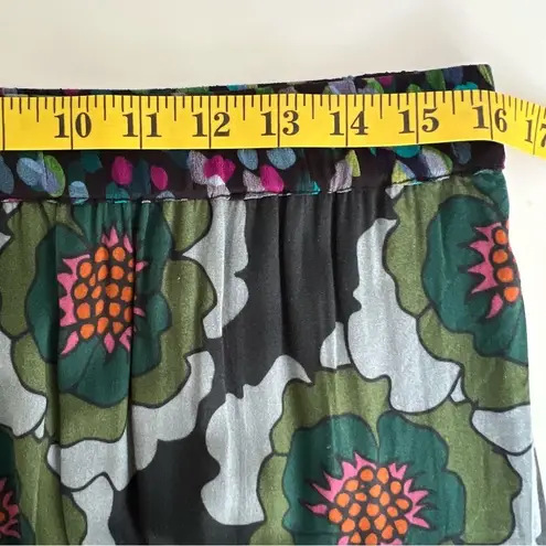Anthropologie Womens Floral Peasant Maxi Skirt Size L Tiered Boho Hippie Flowy Green Size L