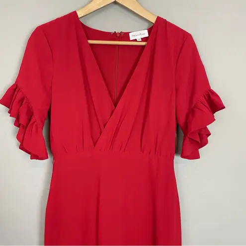 Privacy Please Privacy Please Revolve Dress Red Lobster Maxi XS Ruffle Sleeve Gown NO BELT - Image 4