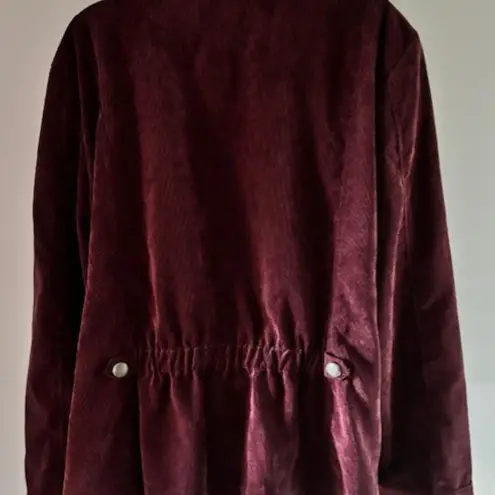 Christopher & Banks Christopher Banks Corduroy Jacket XL Purple Wine Zip Front Casual Long Sleeve