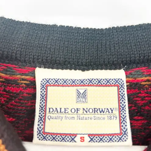 Dale of Norway Womens Vintage 90s Fair Isle Knit 100% Wool Cardigan Sweater S Red