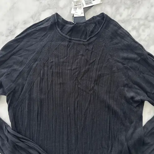 Just Cavalli Ribbed Rayon/Wool Black Sweater XL NWT $530 Oversized Crewneck