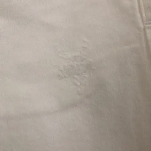 Jean Atelier Women’s Size 28 High Rise Flip Waist Distressed Denim Jeans White