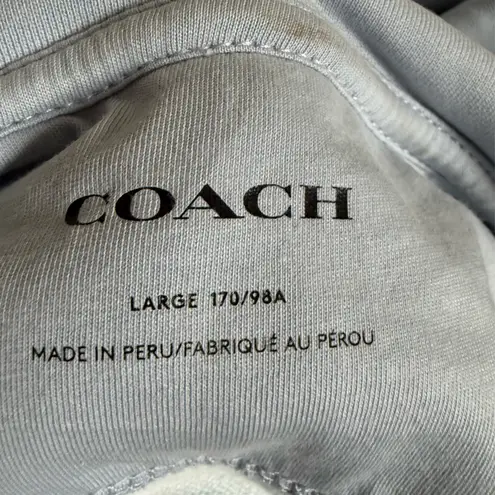 Coach  Womens Signature Hoodie Size Large Blue Organic Cotton All Over Comfy Cozy - Image 6