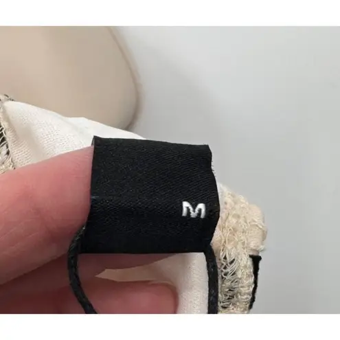 Cider Halter Romantic Top Medium Cream Black Velvet Flower Lace Embroidered NEW White