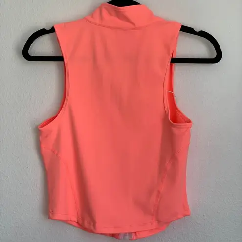 Halara NWT  Mock Neck Zip Front Sleeveless Cropped Tank Top in Dreamy Peach Pink