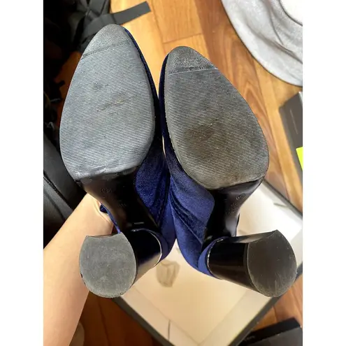 3.1 Phillip Lim Blue Velvet Kyoto Boots Booties In RQ431 Royal Blue Size 36.5
