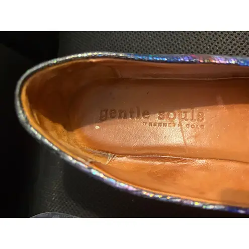 Gentle Souls by Kenneth Cole Women Newman Multicolor Metallic Ballet Flats Shoes Blue Size 7.5