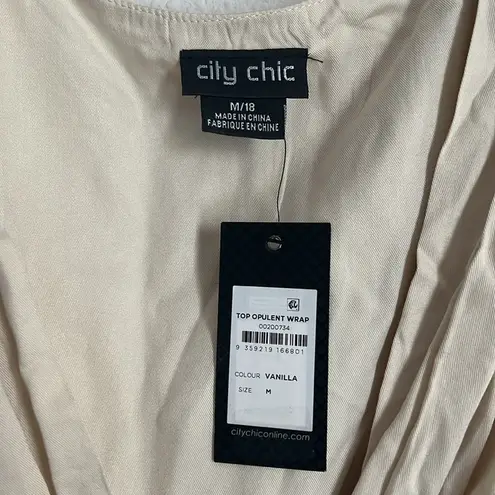 City Chic Opulent Wrap Top in Vanilla without Belt, NWT, Size 18
