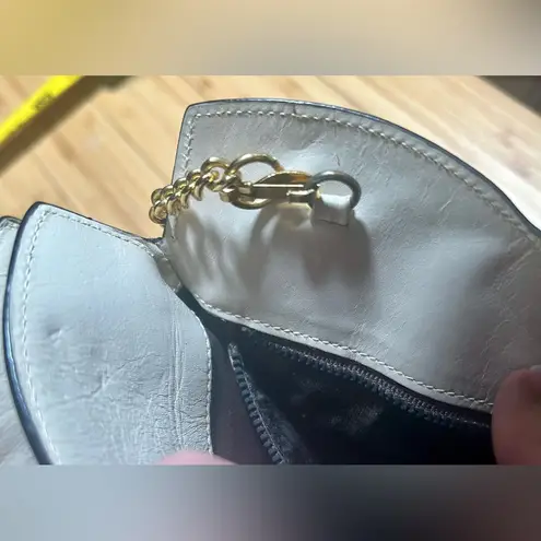 Salvatore Ferragamo Vintage Ferragamo Bag Cream Gold Chain Party 1980s Clutch Leather