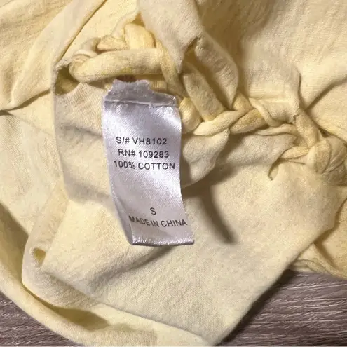 Vintage Havana Y2K Bright Yellow Fringe Women's Top Dress Size S Beach Festivalā