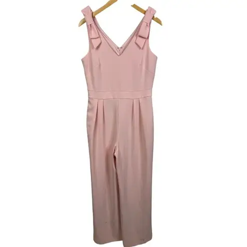 Elle Pink Sleeveless Bow Wide Leg Jumpsuit Size S