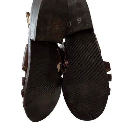 Laura Scott Vintage Y2K Strappy Slingback Sandals Low Heel Brown 9M