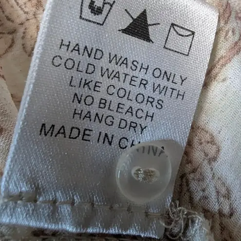 Dress Forum Boho Paisley Smocked Mock Neck Dress – Medium Long Sleeve