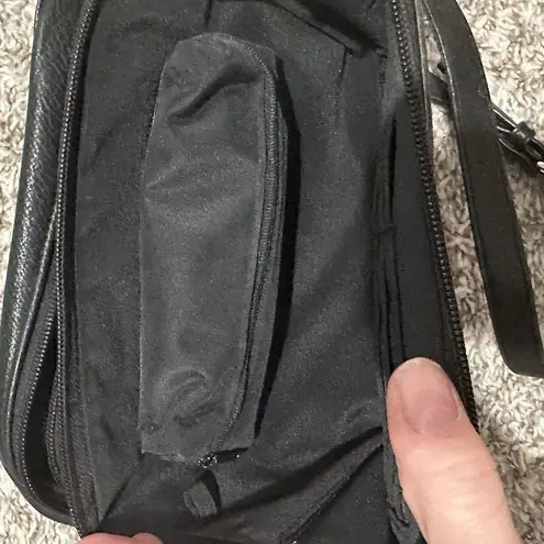 Vintage Tignanello black leather crossbody bag purse 9x7