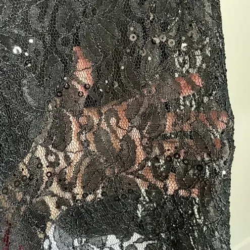 Miss Cristina 2pcs dress and lace cape set with sequins 2 in 1 dress black XL