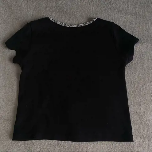 Brandy Melville  Ashlyn baby tee New York cheetah print black