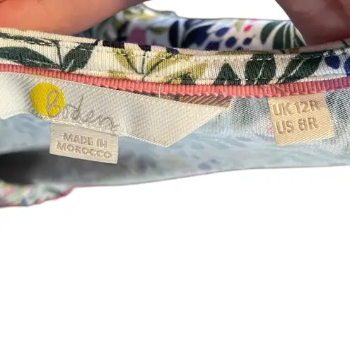 Boden Lemon Foliage Boho Flirty Feminine V Neck Stretch Mini Jersey Dress Pink Size 8