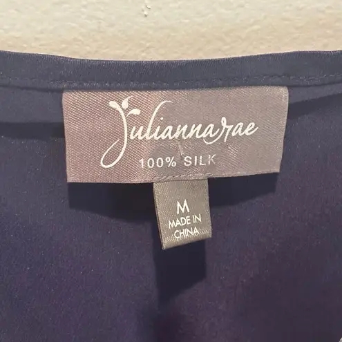 Julianna Rae Navy Silk Lace Trim Cami