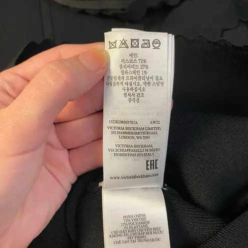 Victoria Beckham Victoria Beckham Black Scalloped Strap Mini Dress Size 2