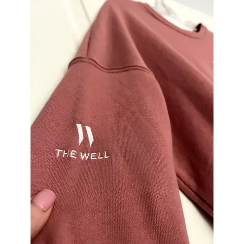 Women's The Well Raw Edge Cropped Sweatshirt Wildly Capable Size Large Red
