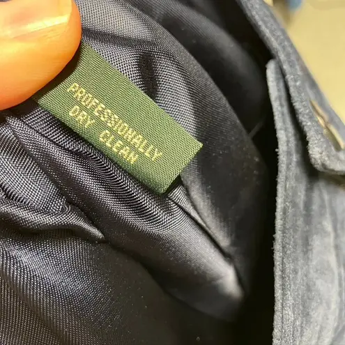 Vintage Bushwacker Genuine Suede Leather Womens 12 Pants Blue Highwaisted USA