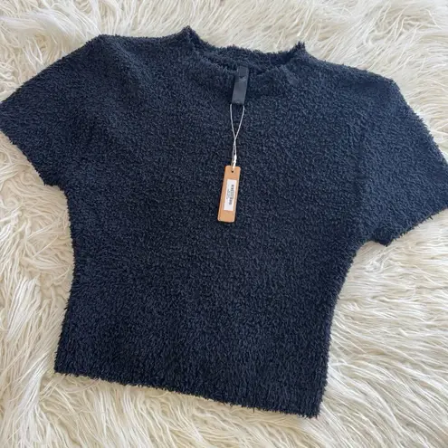 SKIMS Cozy Knit Crop Top Onyx Size L/XL