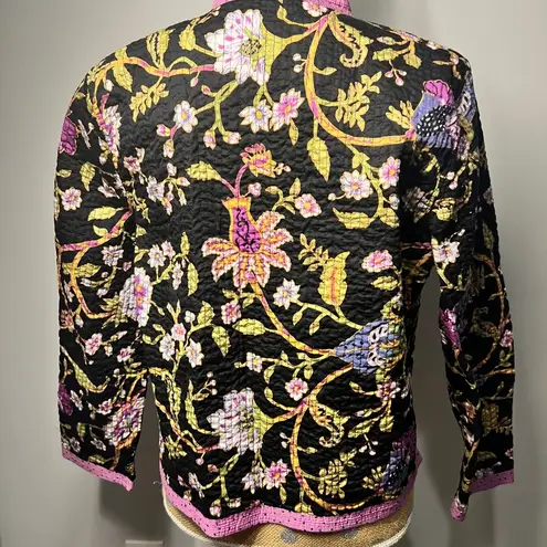 Patty Kim Lightly Quilted Reversible Box Jacket / SZ: L Black Size L