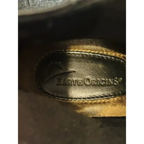 Earth Origins Black Ankle Boots Womens 8.5M Mod Goth Minimalist Classic Booties