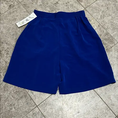 Vintage Dana Lee High Waist Pleated Shorts Size 10 Microfiber 90’s Blue USA Made