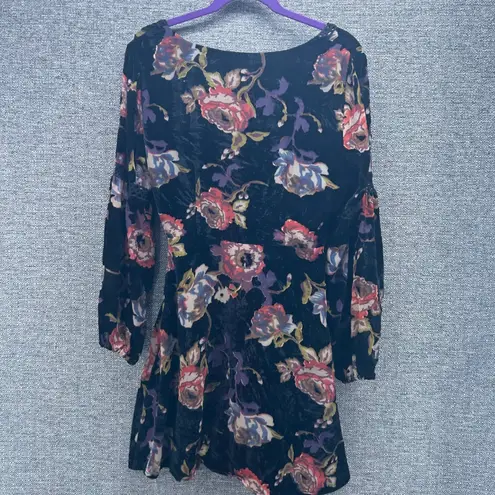 Whimsigoth Juniors Dress M Black Velvet Burnout Empire Floral Dark Romantic Boho Size undefined