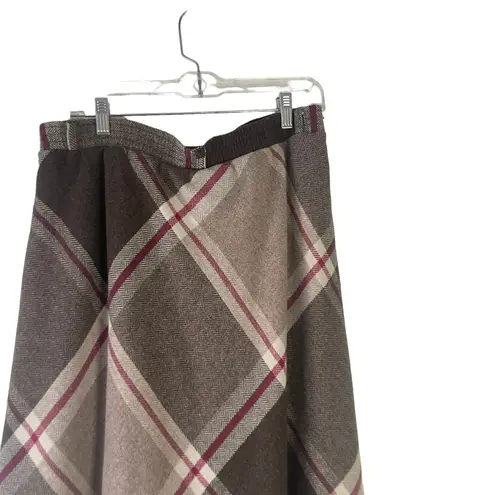 Summit Too Vintage 90s Women's Size 32 Wool Academia Plaid Maxi Skirt Brown