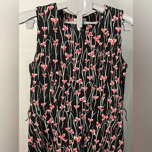 Charter Club Floral Black and Pink Sleeveless Dress medium