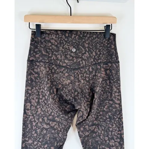 Lululemon Womens Leggings Brown Black Align High Rise Crop Camo Size 8