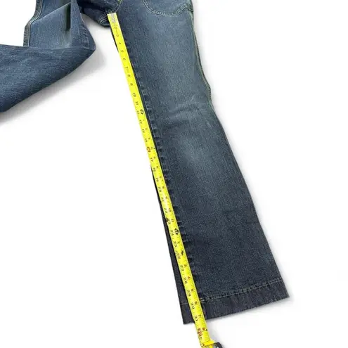 Y2K NY Jeans Size 2 Denim Flare Mid Rise Pocketless Back Jeans Wide Belt Loops