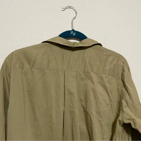 Everlane  Khaki Colored 100% Cotton Button Front Blouse