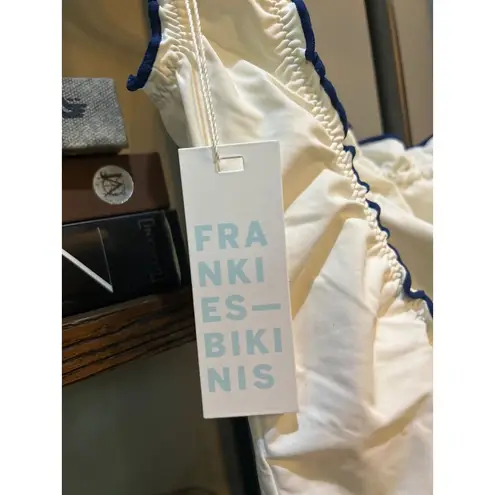Frankies Bikinis Fawn Ruffle One Piece Swimsuit Honeymoon Phase Womens Size XL White - Image 9