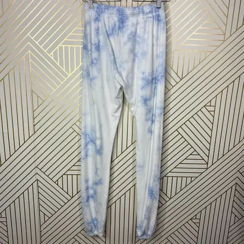 SoulCycle Tie Dye Joggers Blue/White Tie Waist